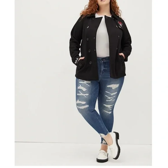 TORRID NWT PEACOAT - DISNEY MICKEY & FRIENDS MINNIE MOUSE FLEECE - Picture 3 of 6
